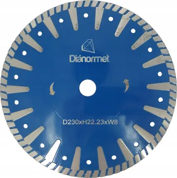Řezný kotouč Diamantový kotouč univerzální 230 mm x 22,23 pro řezání žuly betonu BLUE-T