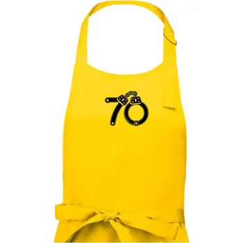Kuchyňská zástěra Narozeninové tričko pro policajta - pouta 70 - Dámská zástěra na vaření - Univerzální velikost ( Žlutá )