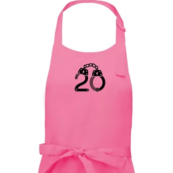 Kuchyňská zástěra Narozeninové tričko pro policajta - pouta 20 - Dámská zástěra na vaření - Univerzální velikost ( Růžová )