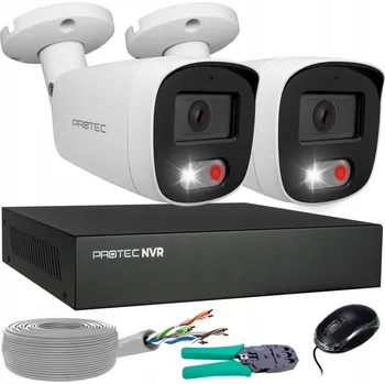 Bezpečnostní kamera Monitorovací sada 2 IP PoE kamery barevný obraz detekce osob 5Mpx bez HDD