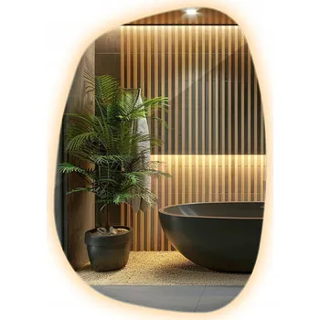 Zrcadlo Skandinávské Zrcadlo Nástěnné LED Teplé Světlo Do Koupelny a na Make-up