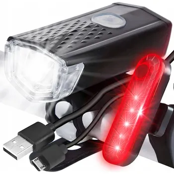 Cyklosvítilna VÝKONNÁ SVĚTLA NA KOLO SADA USB PŘEDNÍ A ZADNÍ SVĚTLO NA ŘÍDÍTKA