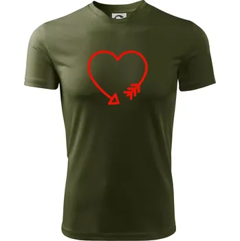 Pánské tričko Srdce šíp - Pánské triko Fantasy sportovní (dresovina) - 3XL ( Military )