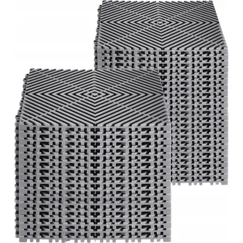 Venkovní dlažba SucceBuy Krátká Garážová Dlažba 40ks 31x31x1.5CM Podlahové Dlaždice do Garáže Šedé