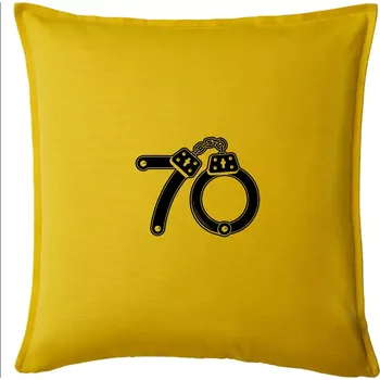 Polštář Narozeninové tričko pro policajta - pouta 70 - Polštář 50x50 - 50x50 - Pouze potah ( Žlutá )