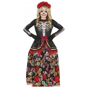 Karnevalový kostým KOSTÝM MALÁ KVĚTINOVÁ CATRINA LOS MUERTOS KOSTRA HALLOWEEN KARNEVAL 116