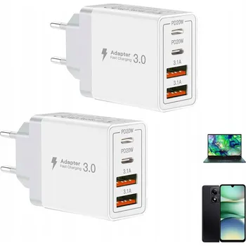 SÍŤOVÁ NABÍJEČKA KOSTKA 40W QC+PD RYCHLÁ 4-portová