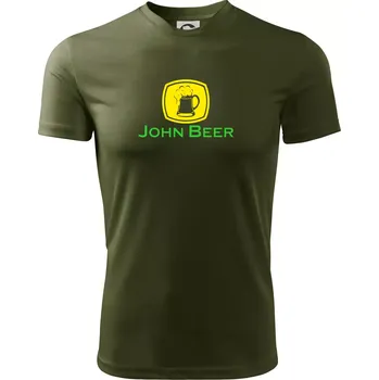 Pánské tričko John Beer - Pivo - Pánské triko Fantasy sportovní (dresovina) - S ( Military )