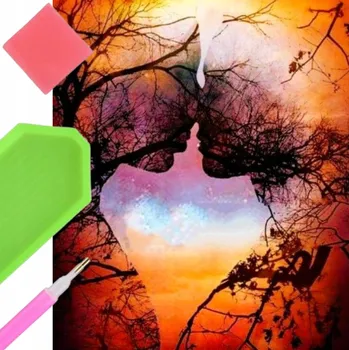 Obraz Diamantová Výšivka Stromů Krajina Mozaika Sada 5D Diamond Painting