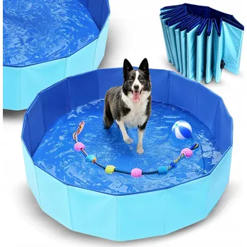 Obraz Skládací bazén pro psa Heckermann 160x30 cm světle modrý