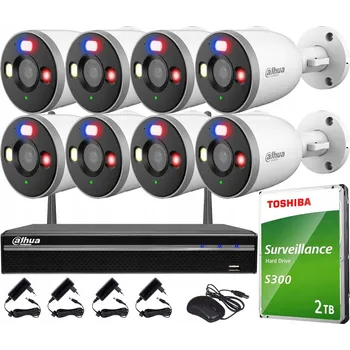 Bezpečnostní kamera Monitorovací sada WIFI 5MPx DAHUA 8 kamer F5D-PB Venkovní duální světlo