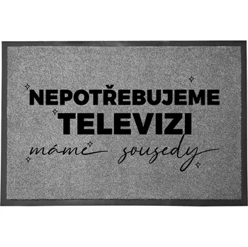 Rohožka Vstupní rohožka šedá pod dveře Dárek Vtipná dekorativní Televize
