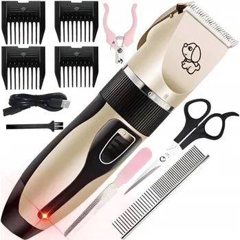 STROJEK NA STŘÍHÁNÍ ZVÍŘAT PSA PSŮ KOČKY HOLICÍ STROJEK 4 NÁSTAVCE SADA