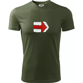 Pánské tričko Párová turistická značka červená - Pánské triko Fantasy sportovní (dresovina) - 2XL ( Khaki )