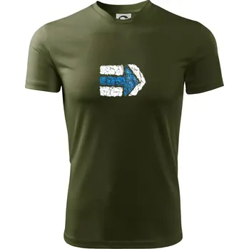 Pánské tričko Párová turistická značka modrá - Pánské triko Fantasy sportovní (dresovina) - M ( Military )