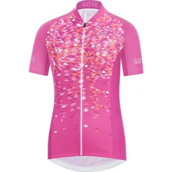 cyklistický dres Dres Gore C3 Petals dámské krátký malinově-korálová M (38)