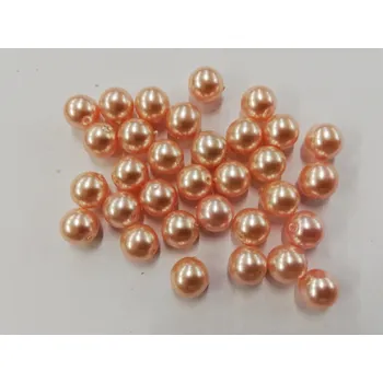 Dětské navlékací korálky Voskované perly 6mm - světle růžová - 20 g