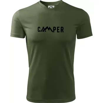 Camper nápis - Pánské triko Fantasy sportovní (dresovina) - 2XL ( Khaki )