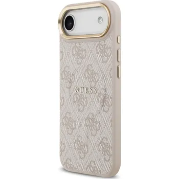 Pouzdro na mobilní telefon Zadní kryt Guess PU Leather 4G Gold Frame MagSafe Apple pro iPhone Air, růžová
