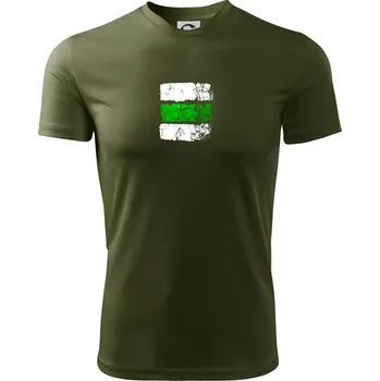 Pánské tričko Turistická značka - zelená - Pánské triko Fantasy sportovní (dresovina) - M ( Military )