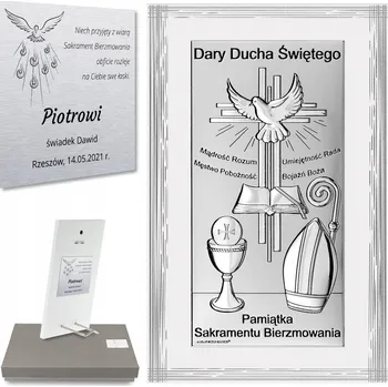 Obraz Stříbrný obrázek Beltrami – památka na biřmování, 24,8 x 15,8 cm