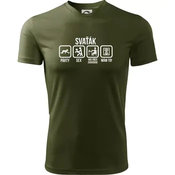 Svaťák - Pánské triko Fantasy sportovní (dresovina) - 2XL ( Military )