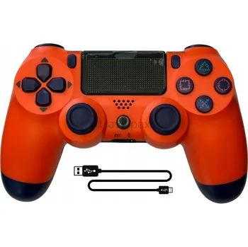 Gamepad BEZDRÁTOVÝ OVLADAČ PRO PS4 PS3 PAD DOUBLESCHOCK VIBRACE Sunset Orange