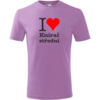 Chlapecké tričko Fialové dětské tričko I love Knírač střední - dárek pro malého pejskaře / pejskařku - barva fialová - velikost 4roky