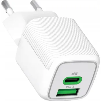 SÍŤOVÁ NABÍJEČKA RYCHLÁ 45W GaN Quick Charge QC USB PD USB-C UNIVERZÁLNÍ