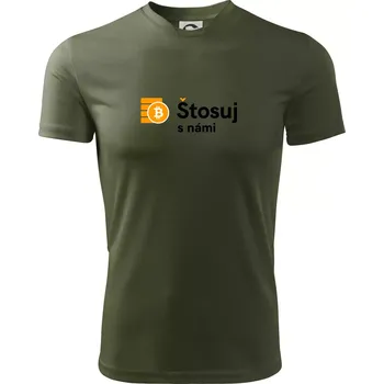 Pánské tričko Štosuj s námi - logo velké - Pánské triko Fantasy sportovní (dresovina) - S ( Khaki )