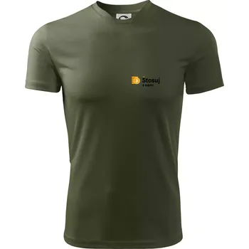 Pánské tričko Štosuj s námi - logo na prsu - Pánské triko Fantasy sportovní (dresovina) - XL ( Khaki )