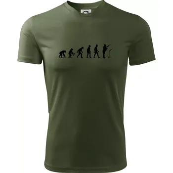 Pánské tričko Evoluce sbormistr z boku - Pánské triko Fantasy sportovní (dresovina) - 2XL ( Khaki )