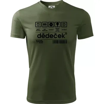 Pánské tričko Čárový kód dědeček - Pánské triko Fantasy sportovní (dresovina) - 3XL ( Khaki )