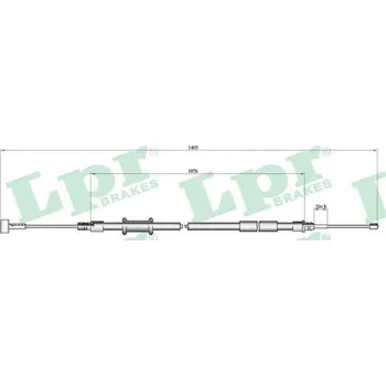 Lanko parkovací brzdy Tažné lanko, parkovací brzda LPR C1008B