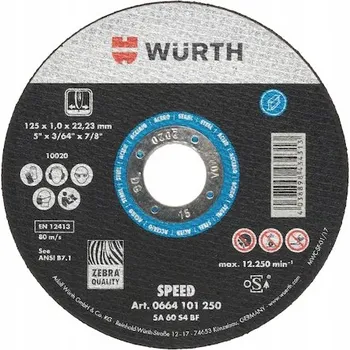 Řezný kotouč Řezný kotouč na ocel Wurth 0664101250 125 x 22,2 mm