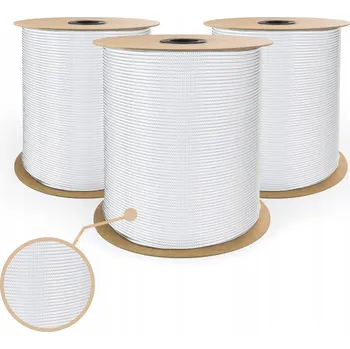 Lany Lano Linka Námořní POLYPROPYLENOVÉ 6mm Pletené BÍLÉ Hladké 60m