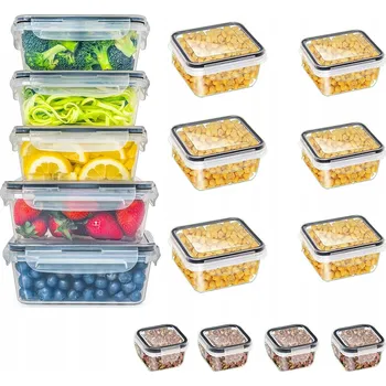 Dóza na potraviny Sada obdélníkových Krabička na jídlo a oběd, 15 ks
