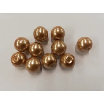 Dětské navlékací korálky Voskované perly 8mm - světle hnědá - 20 g