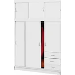 Skříň IDEA nábytek 136 x 194 x 55 cm bílá