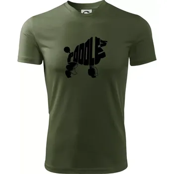 Pudl - nápis v těle - Pánské triko Fantasy sportovní (dresovina) - L ( Khaki )