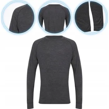 Pánská mikina Pánská termo Mikina 100% WOOLCANO MERINO TOP0538 šedá S