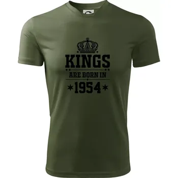 Pánské tričko Kings are born in 1954 - Pánské triko Fantasy sportovní (dresovina) - 2XL ( Khaki )
