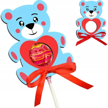 Obraz Medvídek na lízátko Sarts s potiskem UV 9x7 cm na Valentýna a Den kluků