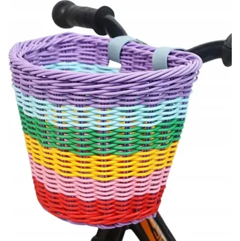 Košík na láhev DĚTSKÝ KOŠÍK NA KOLO NA ŘÍDÍTKA RATANOVÝ BAREVNÝ