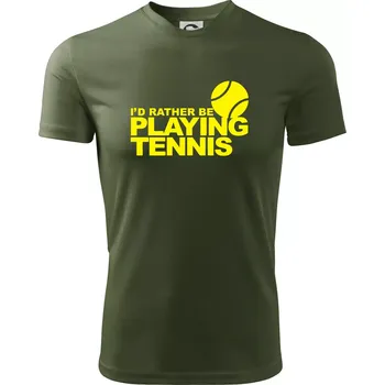 Pánské tričko Playing tennis - Pánské triko Fantasy sportovní (dresovina) - L ( Khaki )
