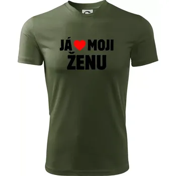 Pánské tričko Já miluju svojí ženu - Pánské triko Fantasy sportovní (dresovina) - 3XL ( Khaki )