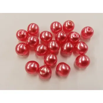 Dětské navlékací korálky Voskované perly 8mm - tmavě lososová - 20 g