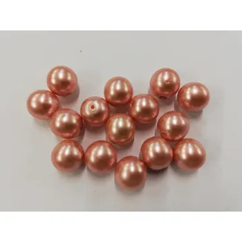 Dětské navlékací korálky Voskované perly 8mm - lososová - 20 g