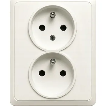 Elektrická zásuvka Dvojitá zásuvka s uzemněním česká s rámečkem GPD-2Z LIZA KARLIK