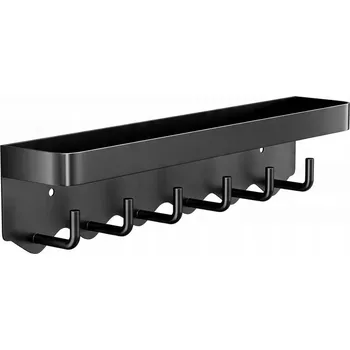 Věšák Šatní ramínko kovový Newaner - Nástěnná tabulka s háčky na klíče, černá